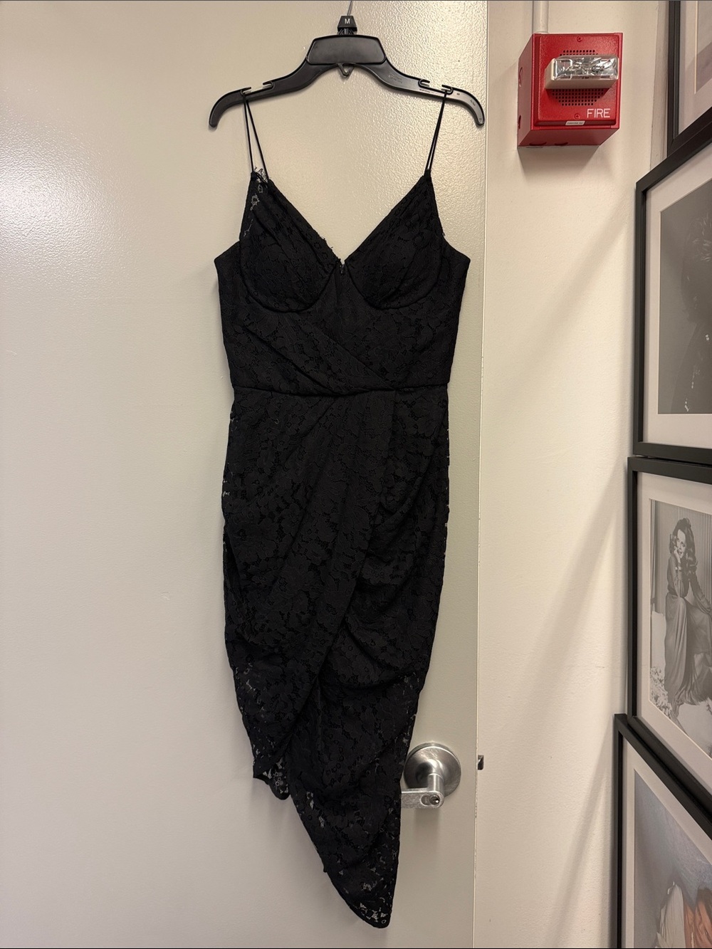 Zimmermann Black Lace Asymmetrical Slip Dress